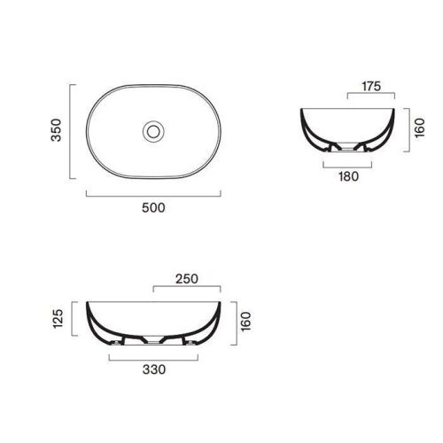 Раковина керамическая Catalano Sfera 522500021 50 см накладная цвет белый без отверстий под смеситель - фото 2