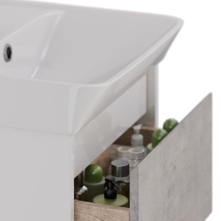 Тумба под раковину LeMark Combi LM03C45T-Beton 40х30 напольная цвет серый/белый