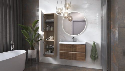 Шкаф-пенал Velvex Mondi 307 акация темная 40х150 подвесной цвет коричневый - фото 5