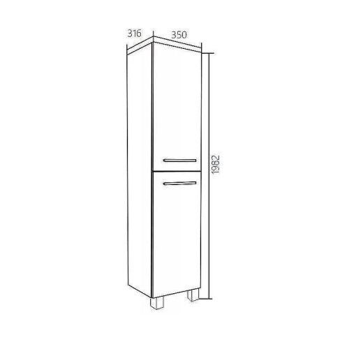 Шкаф-пенал 1MarKa Соната У27984 40х200 напольный цвет белый - фото 3
