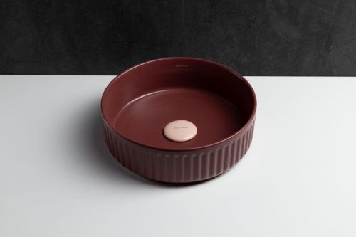 Раковина керамическая Allen Brau Fantasy 4.11032.BD 40х40 накладная цвет красный без отверстий под смеситель - фото 5