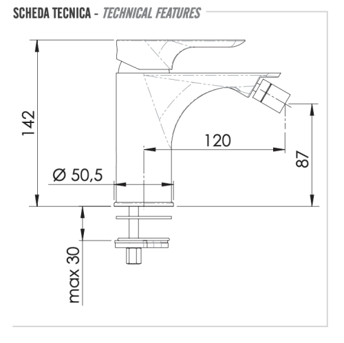Смеситель Remer Infinity I22 на биде хром - фото 2