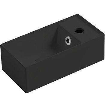 Раковина из сантехнического фаянса Simas AG 50 nero 50х30 подвесная цвет черный