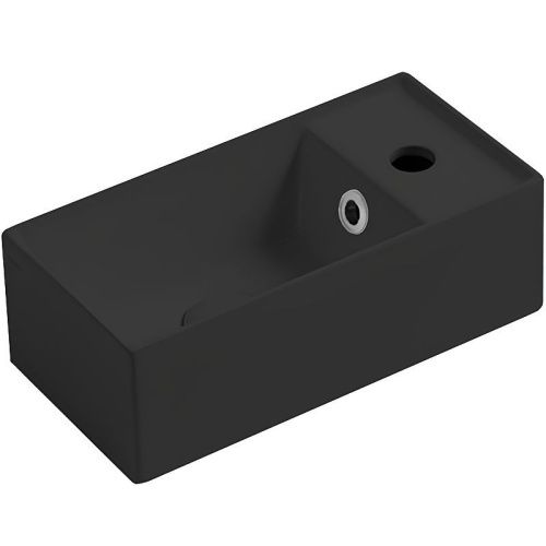 Раковина из сантехнического фаянса Simas AG 50 nero 50х30 подвесная цвет черный