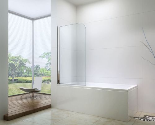 Душевая шторка на ванну Berges RIVER 062101 80х140 стекло прозрачное профиль хром ориентация универсальная