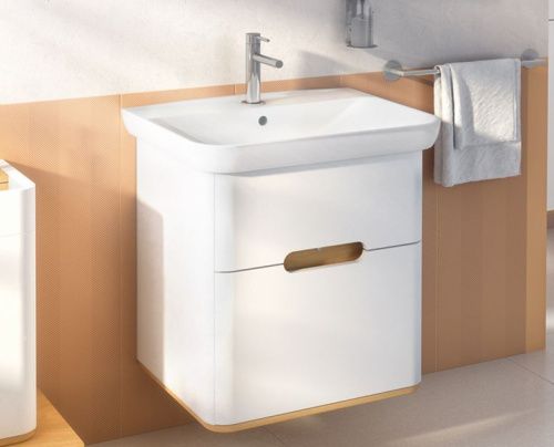 Тумба с раковиной Vitra Sento 60822 60х50 подвесная цвет белый - фото 2