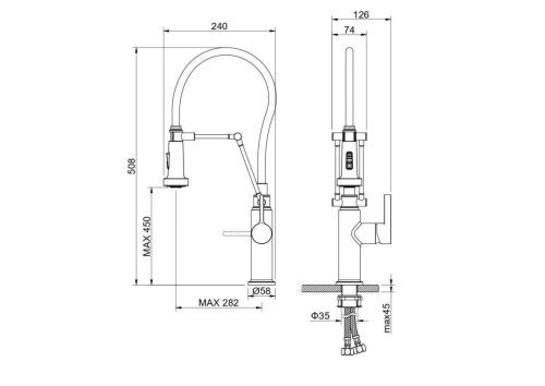 Смеситель для кухни Aquatek ЕВРОПА AQ1388MB на мойку черный - фото 4