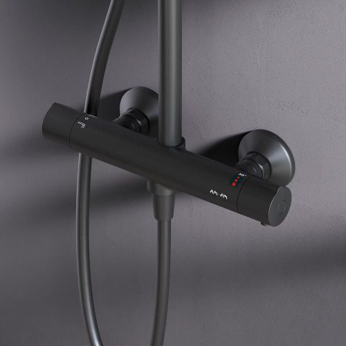 Душевая стойка Am.Pm Like F0780422 настенная цвет черный с термостатом - фото 4