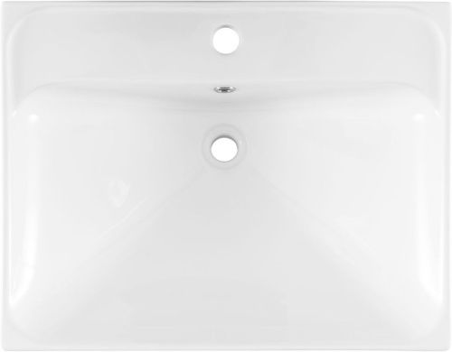 Раковина керамическая Aquanet Flash 00333266 60х50 полувстраиваемая цвет белый 1 отверстие под смеситель - фото 4