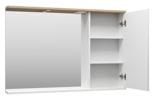 Зеркало-шкаф Misty Респект Э-Рес02120-1П 120х80 подвесной цвет белый - фото 4