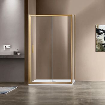 Душевой уголок Vincea Garda VSR-1G9012CLG 120х90 стекло прозрачное профиль золото без поддона