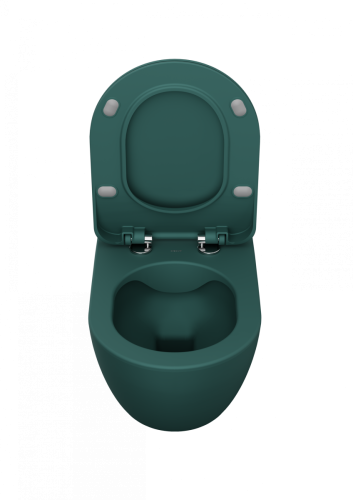 Чаша унитаза подвесная Creavit Free FE322-11NY00E-0000 цвет зеленый без сиденья смыв торнадо - фото 3