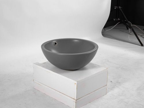 Раковина из сантехнического фарфора Aquatek AQ5354-MG 40х40 накладная цвет серый без отверстий под смеситель - фото 5