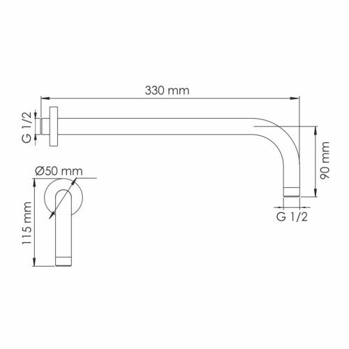 Держатель верхнего душа Wasserkraft Asphe 7700 A338 розовое золото - фото 2