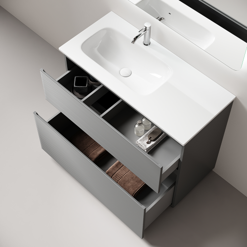 Тумба под раковину Sancos FOLK Floor FL100FLES 100х40 напольная цвет серый - фото 3