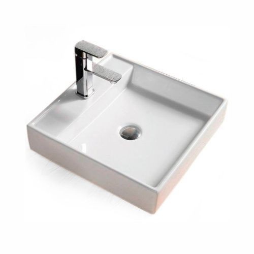 Раковина из сантехнического фарфора Melana 7657-805 40х50 накладная цвет белый 1 отверстие под смеситель - фото 5