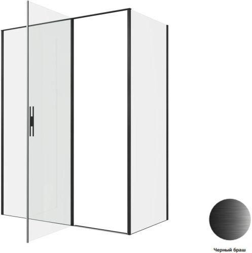 Душевой уголок Allen Brau Priority 3.31039.BBA + 3.31042.BBA 160х80 стекло прозрачное профиль черный без поддона - фото 4