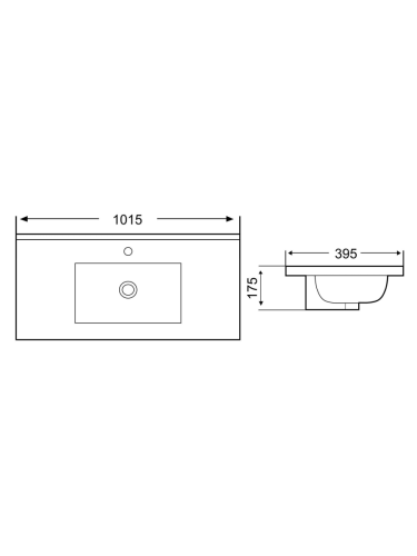 Раковина из сантехнического фаянса WeltWasser WW SK 10000005575 40 см встраиваемая цвет черный 1 отверстие под смеситель - фото 2