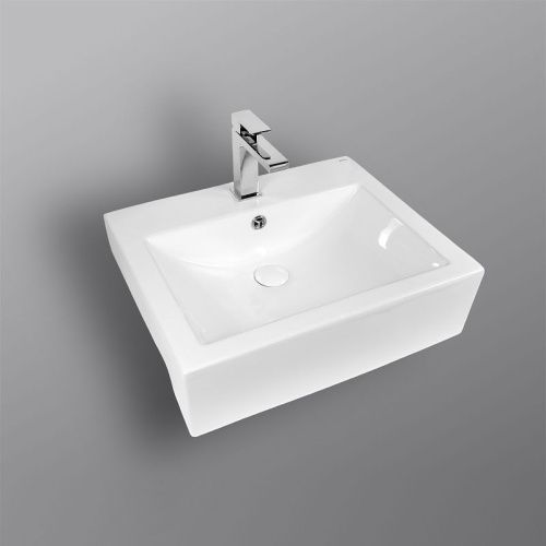 Раковина из сантехнического фарфора Bond Cube S11-540 50х40 встраиваемая цвет белый 1 отверстие под смеситель - фото 4