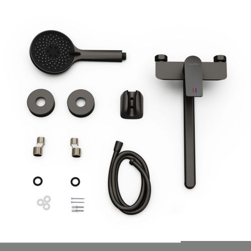 Смеситель для ванны Tokito MITSUISHI TOK-MIT-1015GM настенный вороненая сталь - фото 4