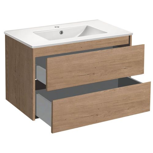 Тумба под раковину Vincea Gio VMC-2G800NO 80х50 подвесная цвет коричневый - фото 3