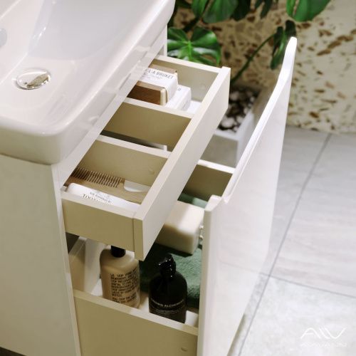 Тумба с раковиной Alavann Lana ALV0975000 50х40 подвесная цвет белый - фото 3