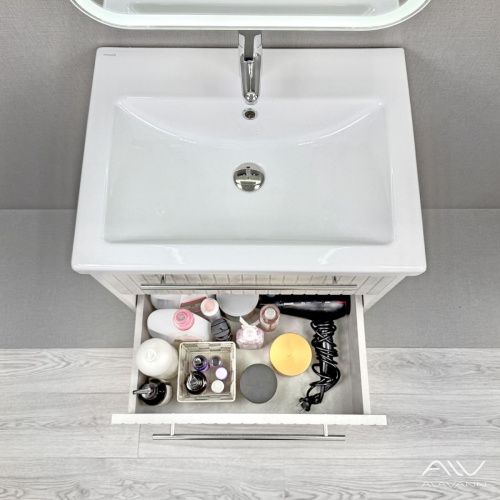 Тумба с раковиной Alavann Emma ALV1166000 60х50 подвесная цвет серый - фото 4