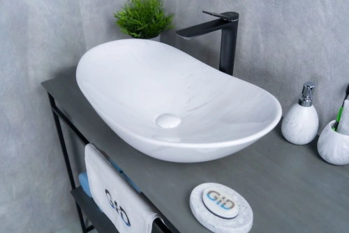 Раковина керамическая Gid Lago 54468 60х40 накладная цвет многоцветный без отверстий под смеситель - фото 2