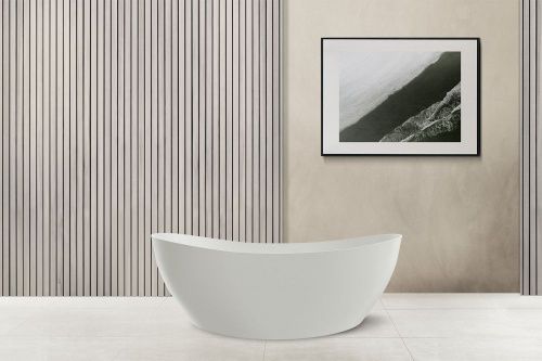 Ванна из искусственного камня Abber Stein AS9615-1.6 165х85 отдельностоящая овальная с ножками - фото 2