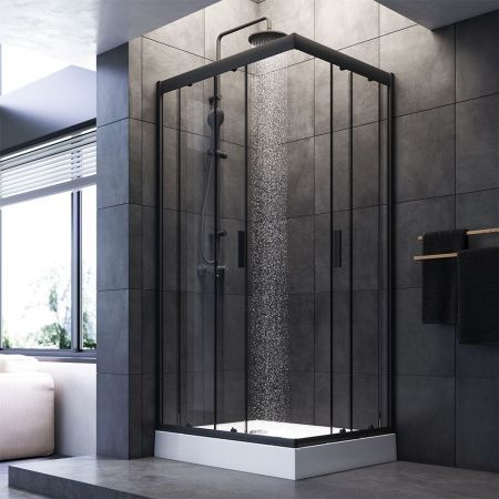 Душевой уголок Am.Pm Gem W90G-404-100280-BT 100х80 стекло прозрачное профиль черный без поддона
