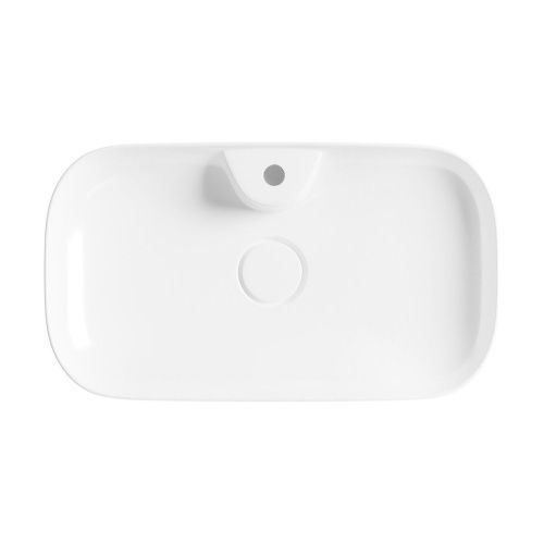 Раковина из сантехнического фарфора Wellsee Croquis 2.0 150402000 70х40 накладная цвет белый 1 отверстие под смеситель - фото 3