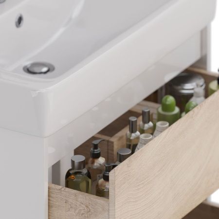 Тумба под раковину LeMark Combi LM03C80T-dub 70х40 напольная цвет бежевый/белый