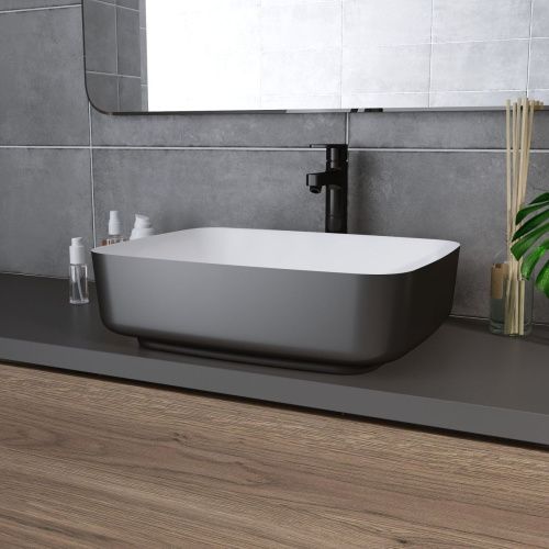 Раковина из сантехнического фаянса Grossman Color GR-4043BW 50х40 накладная цвет белый/черный без отверстий под смеситель - фото 3