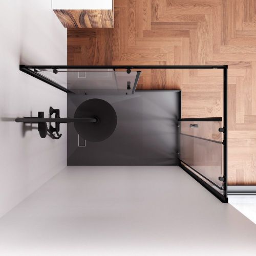 Душевой уголок Am.Pm Sunny W87G-403-12080-BT 120х80 стекло прозрачное профиль черный без поддона - фото 4