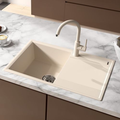 Кухонная мойка LeMark Imandra 760 9910027 75х50 цвет серый поверхность матовая - фото 3