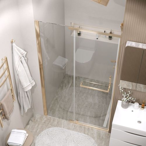 Душевая дверь Grossman Pragma 100.K33.03.120.32.00 120х195 стекло прозрачное профиль золото - фото 5