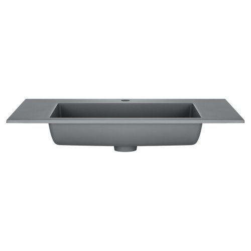 Раковина из искусственного камня Vincea VCB-13800G 80х50 встраиваемая цвет серый 1 отверстие под смеситель - фото 2