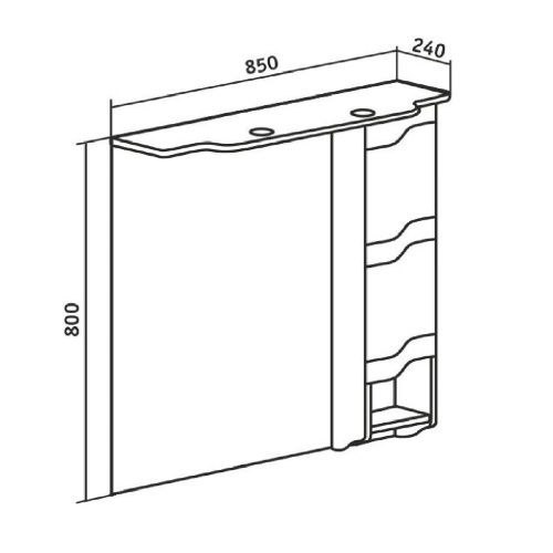 Зеркало-шкаф Runo Стиль 00000001116 90х80 подвесной цвет белый - фото 5