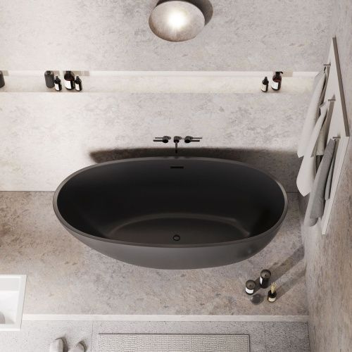 Ванна акриловая Grossman Fly GR-1104MBB 170х75 отдельностоящая овальная с ножками - фото 3