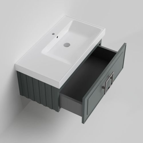 Тумба с раковиной La Fenice CUBO NFNC-01-CUB-G-90-1-90R 90х50 подвесная цвет серый - фото 2