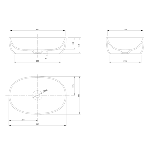 Раковина из искусственного камня Knief Prime 0600-013-01 50 см накладная цвет белый без отверстий под смеситель - фото 2