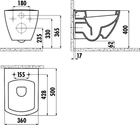 Чаша унитаза подвесная Creavit Tetra TP326-11CB00E-0000 цвет белый без сиденья душевой смыв