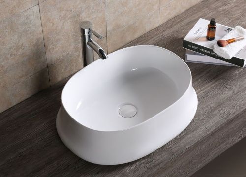 Раковина из сантехнического фарфора Cerutti SPA CR0060 60х40 накладная цвет белый без отверстий под смеситель