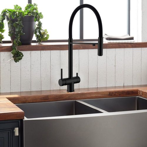 Смеситель для кухни WesnaArt Eko EKO05-160MatBlack на мойку черный - фото 3