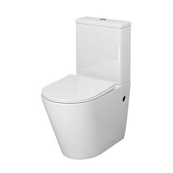 Унитаз напольный с бачком Grossman Color GR-4480S белый с сиденьем микролифт безободковый каскадный смыв