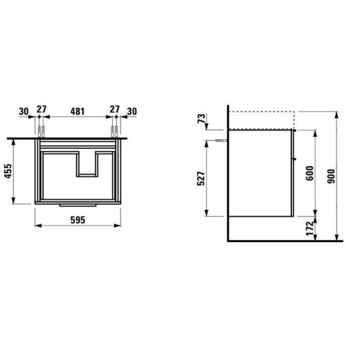 Тумба под раковину Laufen Kartell 4.0756.2.033.635.1 60х50 подвесная цвет оранжевый - фото 2
