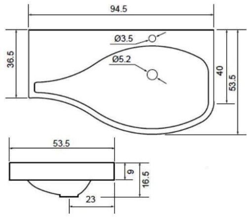 Раковина из искусственного камня Aquanet Сопрано НФ-00007880 100х50 полувстраиваемая цвет белый 1 отверстие под смеситель - фото 5