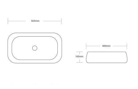 Раковина из сантехнического фарфора Cerutti SPA CR0086 MMB2 60х40 накладная цвет черный без отверстий под смеситель