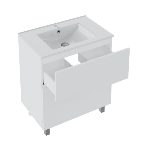 Тумба под раковину Runo Палермо 00-00004156 60х50 напольная цвет белый - фото 3