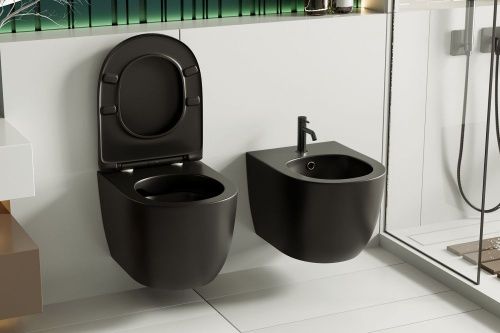 Биде подвесное Abber Bequem AC1150MB цвет черный - фото 4